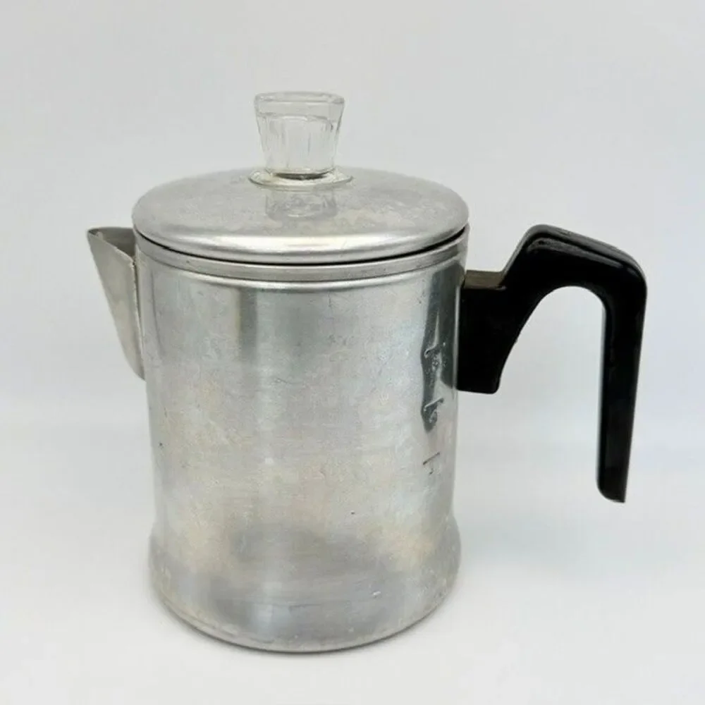 Vintage Century Aluminum Ware Stove Top Coffee Pot Percolator 5 Cup Camping USA